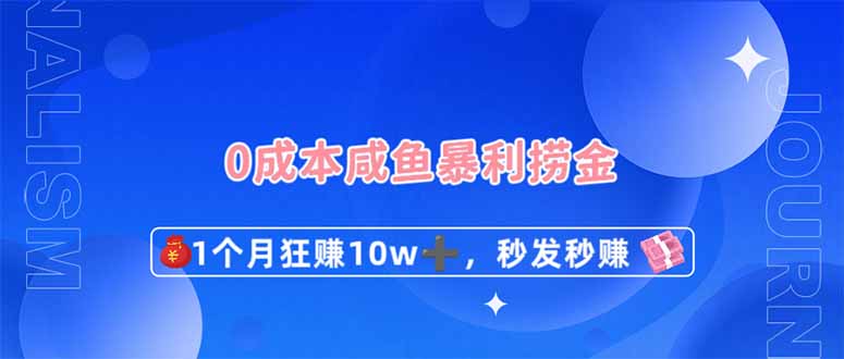 (14257期)0成本闲鱼暴利捞金,1个月狂赚10W+,秒发秒赚新玩法-亮剑学堂