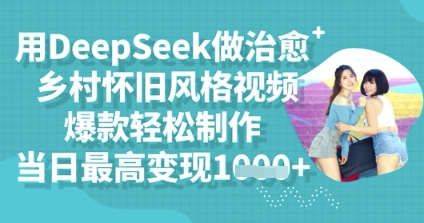 用DeepSeek做治愈乡村怀旧风格视频,爆款轻松制作,当日最高变现多张-亮剑学堂